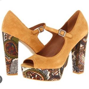 Lucky brand Neece suede patterned high heels
